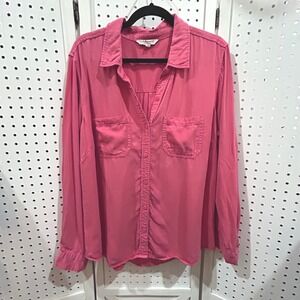 Liverpool‎ Los Angeles Pink Long Sleeve Button Up Shirt Size XL